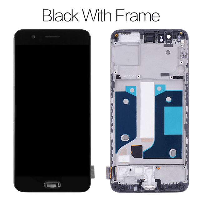 AMOLED 5.5 "LCD dla Oneplus 5 A5000 wyświetlacz LCD rama ekranu dotykowego Digitizer montaż dla OnePlus5 A5000 wyświetlacz LCD wymiana: czarny z rama