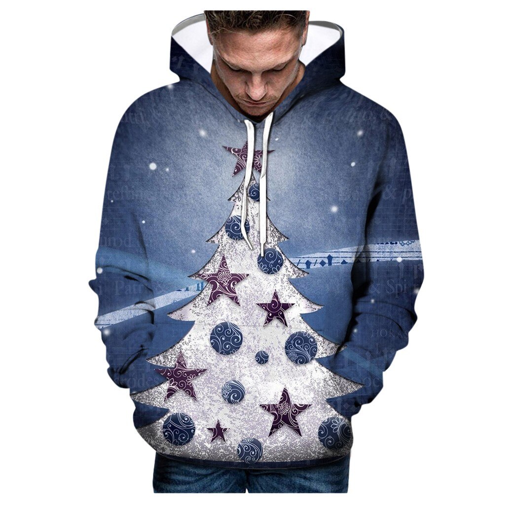 3D Print Santa Hoodies Sweatshirts Ugly Christmas Grandado