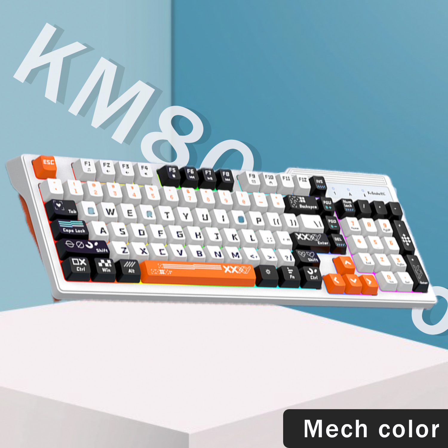 K-snake KM800 Pro wired mechanical feel keyboard and mouse set RGB segmented DPI mecha wind pattern laptop office: green