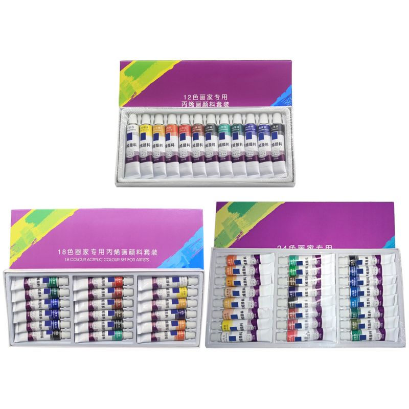 12/18/24 Colors 12ML Tube Acrylic Paint set Art Painting Drawing Tools For Kids G8TA