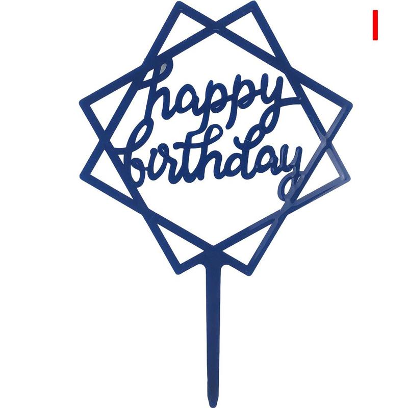 1pc glitter feliz aniversário bolo topper acrílico carta preto cor de ouro bolo topo bandeira decoração crianças aniversário festa de casamento suprimentos