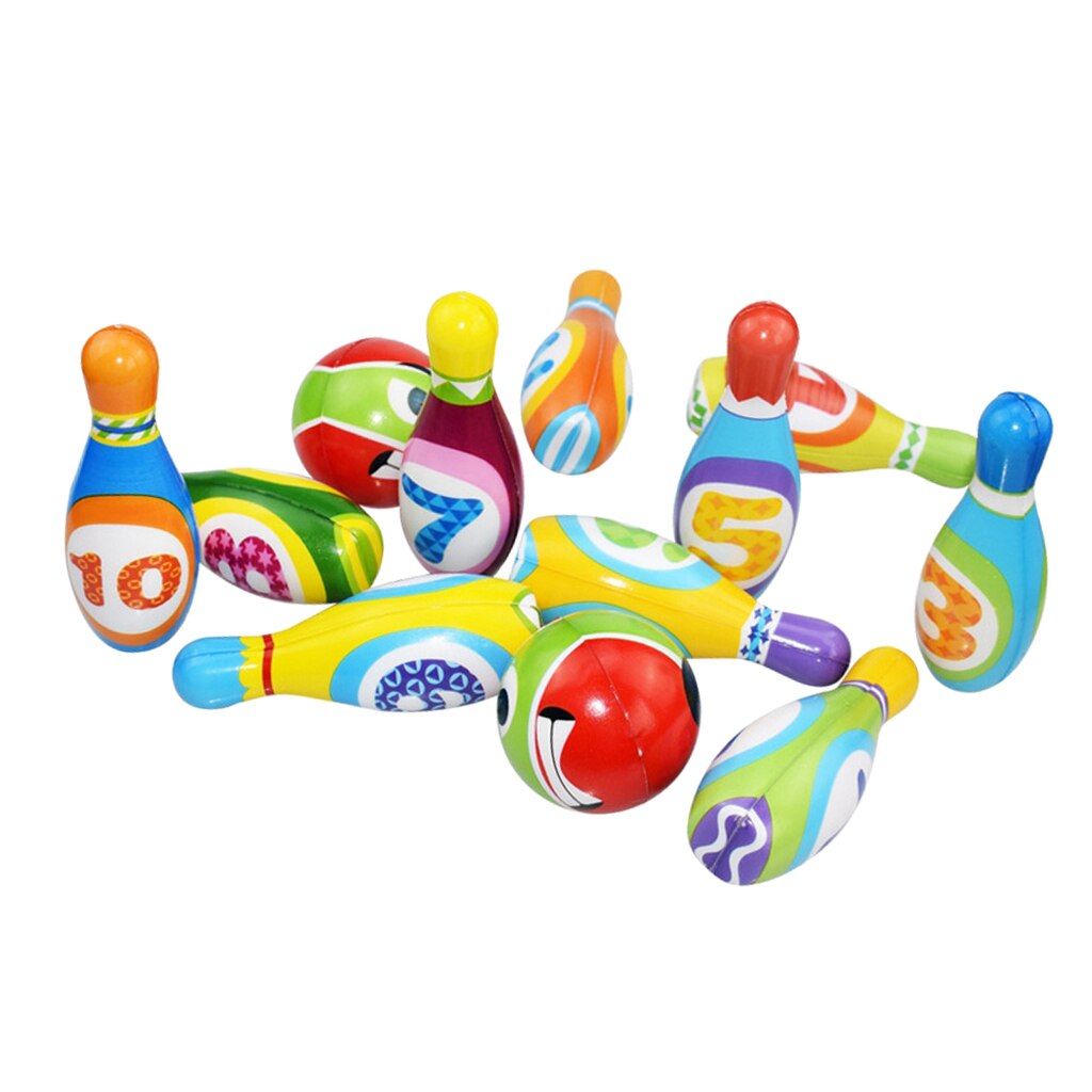 Mini Set da Bowling da 12 pezzi giocattolo da gioco per bambini Fitness per bambini