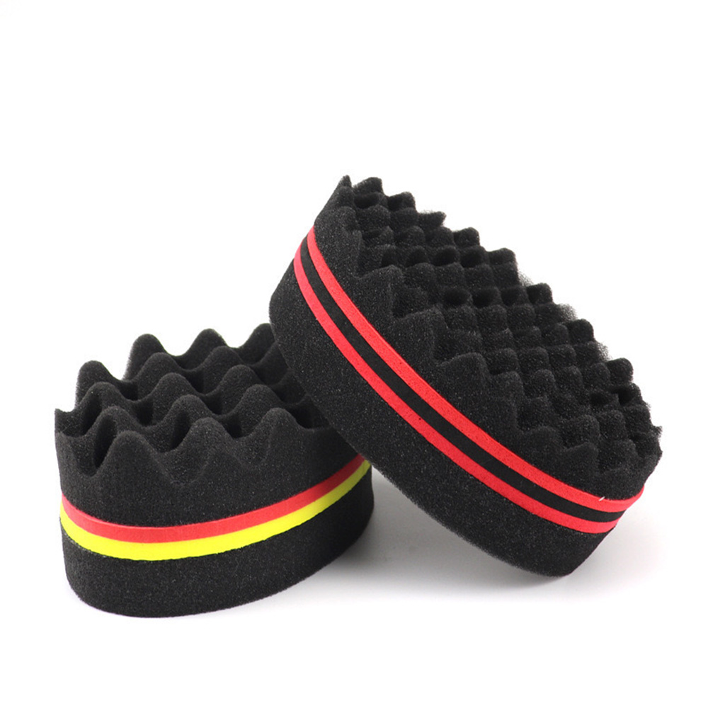 Oval dobbeltsidet magisk twist hårbørste svampbørste store huller barber svampbørste twist hår afro krøller som hårplejeværktøj