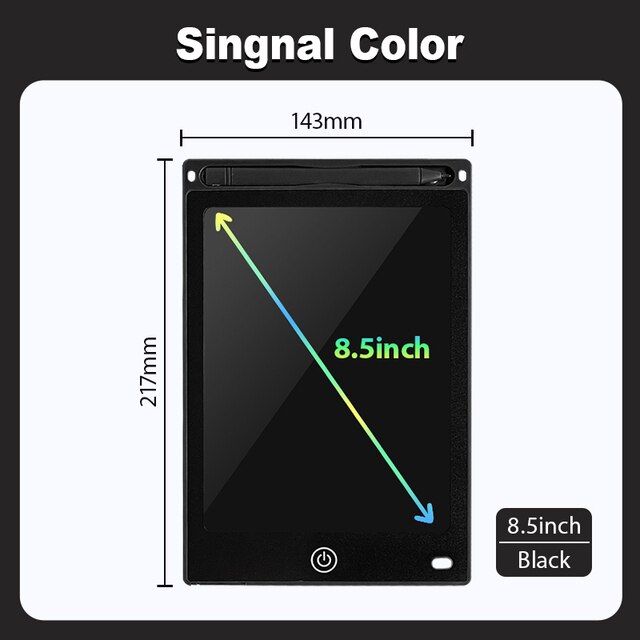 Planche à dessin électronique, écran LCD de 8.5 pouces, tablette graphique numérique pour dessin, bloc d&#39;écriture électronique, jouets pour enfants: black 8.5inch signal