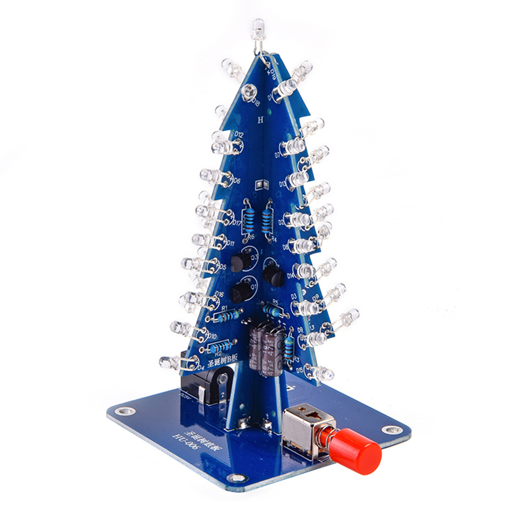 RGB LED blinkender Weihnachtsbaum DIY Bausätze Elektronik Lözehn Bunte 3D Weihnachtsbaum DIY Bausätze zum Lözehn Üben Lernen