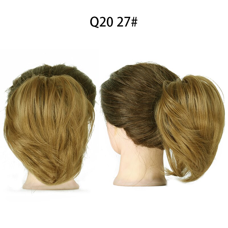 Chignon élastique synthétique pour queue de cheval, postiche, chignon: Q20-27