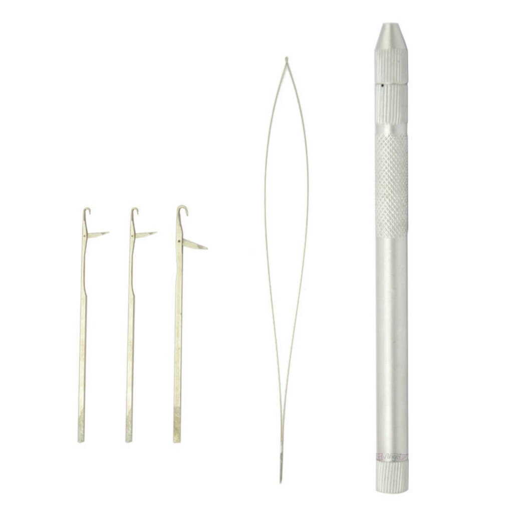 Set Van Handig Aluminium Diverse Maat Haarverlenging Haak Naald Professionele Home Apparatuur 11cm Zilver