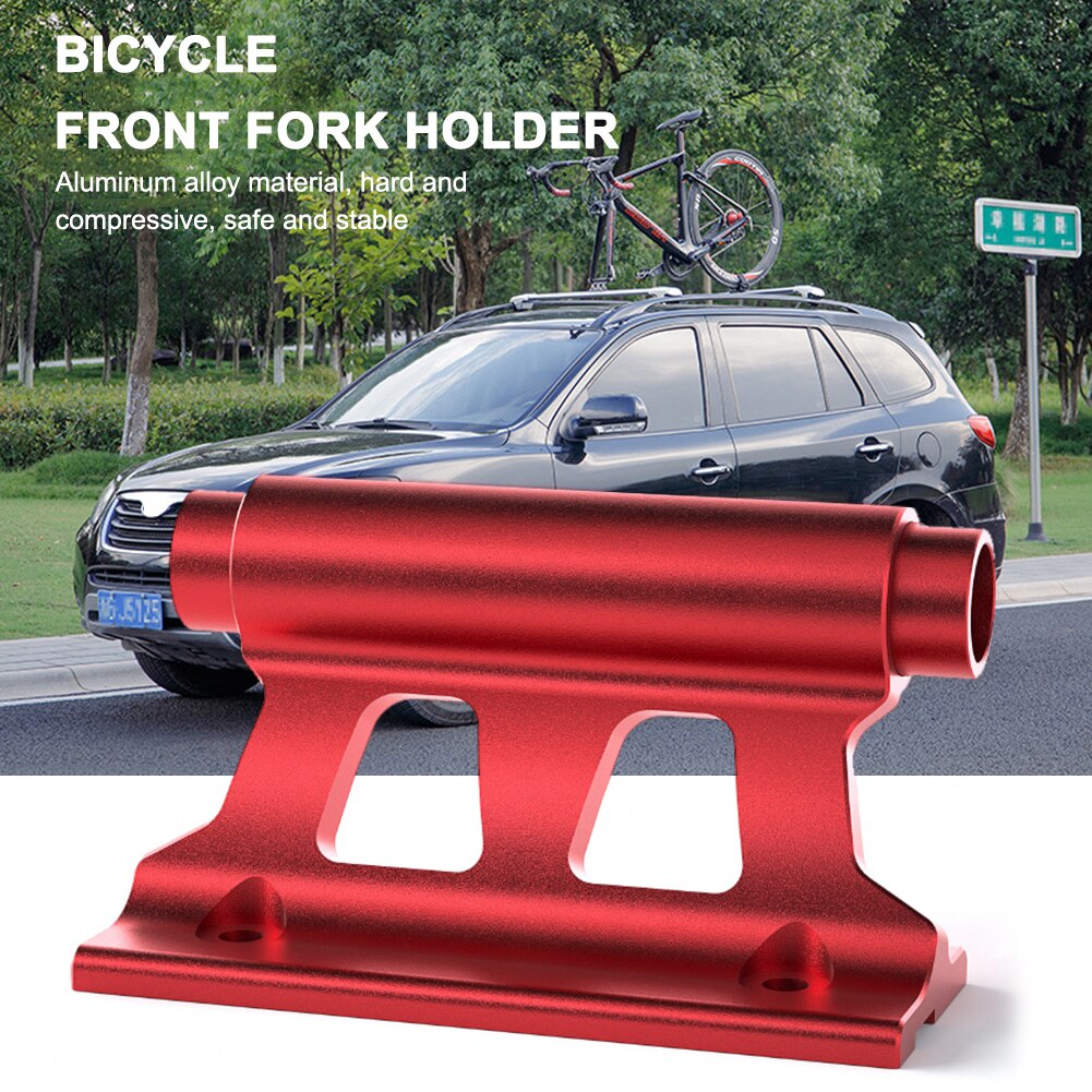 Alloy Bike Car Roof Mount Rack Bicycle Storage Transportation Front Fork Block Mount Rack Quick Release Thru Axle Carrier