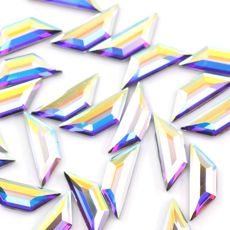 Warovsky-piedras para decoración de uñas, 20 Uds., Multicolor, trapecio 3D Strass 2772, gemas, diamantes de imitación, joyería para uñas