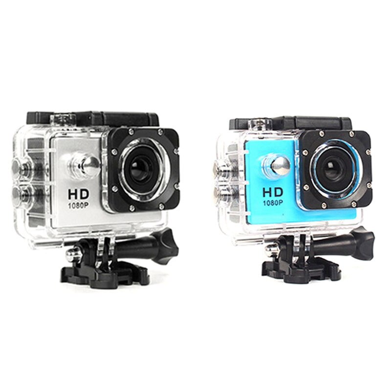 2 Set 480P Motorfiets Dash Sport Actie Video Camera Motorcycle Dvr Full Hd 30M Waterdicht-Zilver & blauw: Default Title