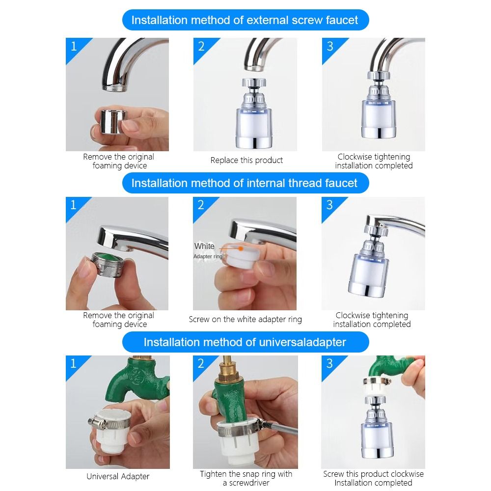 Universal Bath Filtration Purifier Showers Head Faucet Splash Faucet Water Filter Shower Filters Faucet Purifier Splash Filters