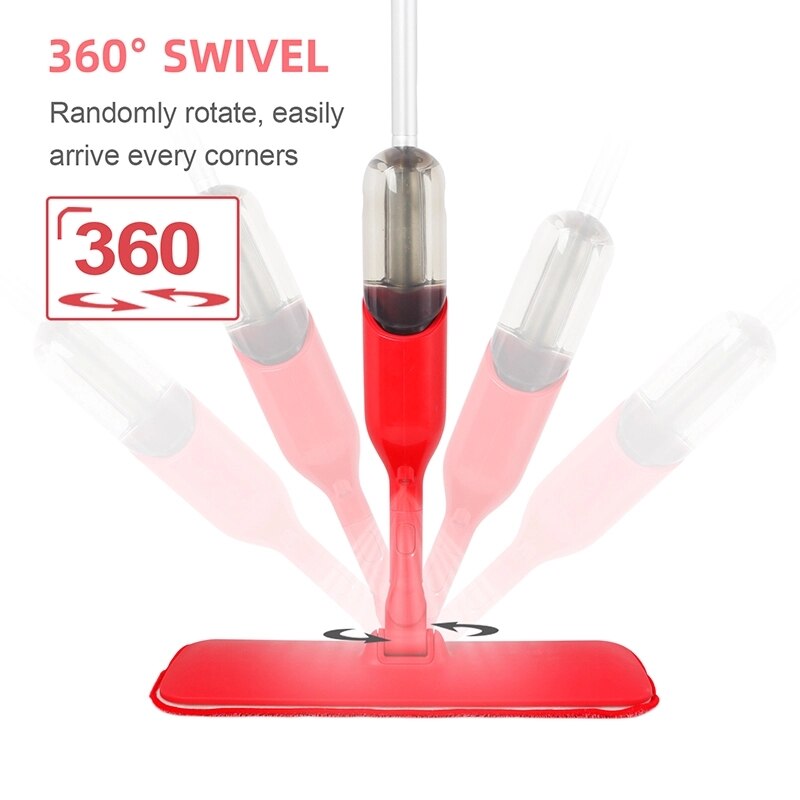 Cleanhome Spray Mop with 360 Degree Handle Mop Reusable Microfiber Pads for Home Kitchen Wooden Floor Ceramic Tiles Floor Tools