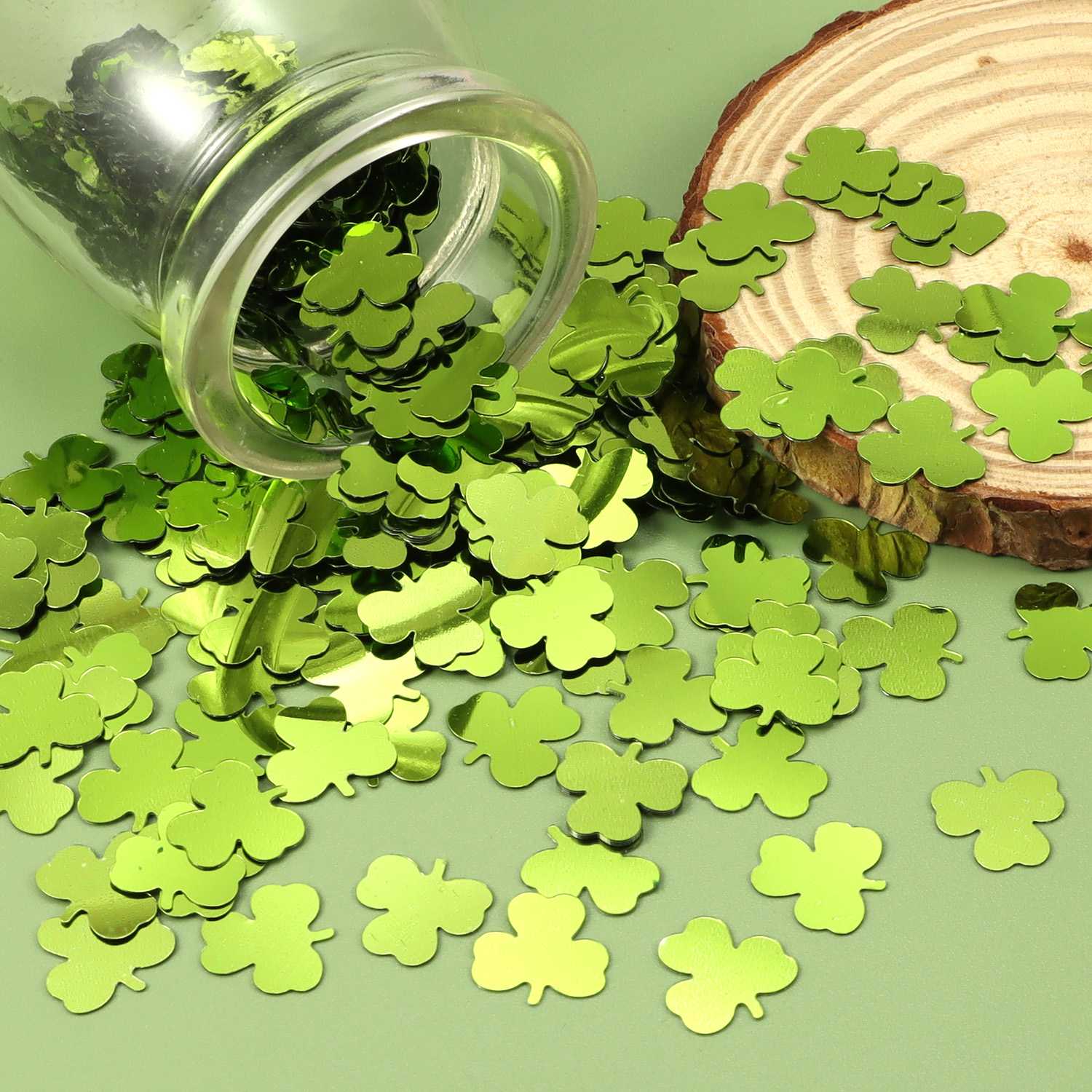 15g/30g St Patricks Day Table Decoration Sequins PVC Green Shamrock Confetti for Irish Festival Party Home Decoration: L / Olive