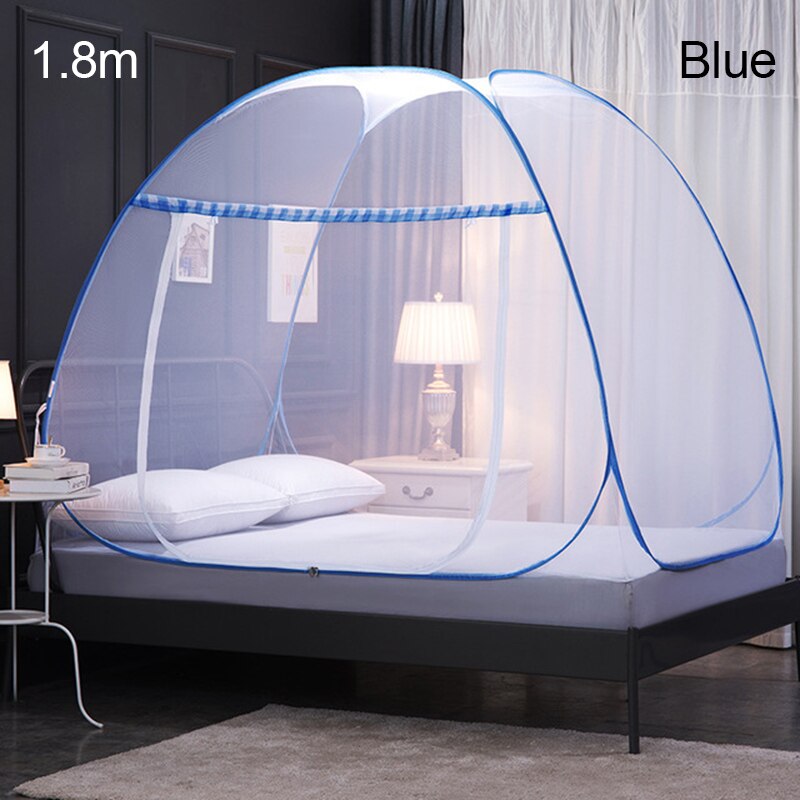 Pop-Up Tente de Moustiquaire pour Lits Anti Moustiques Pliante avec Fond Plein pour Voyage FPing: Bleu / lit de 1,2 m (4 pieds)