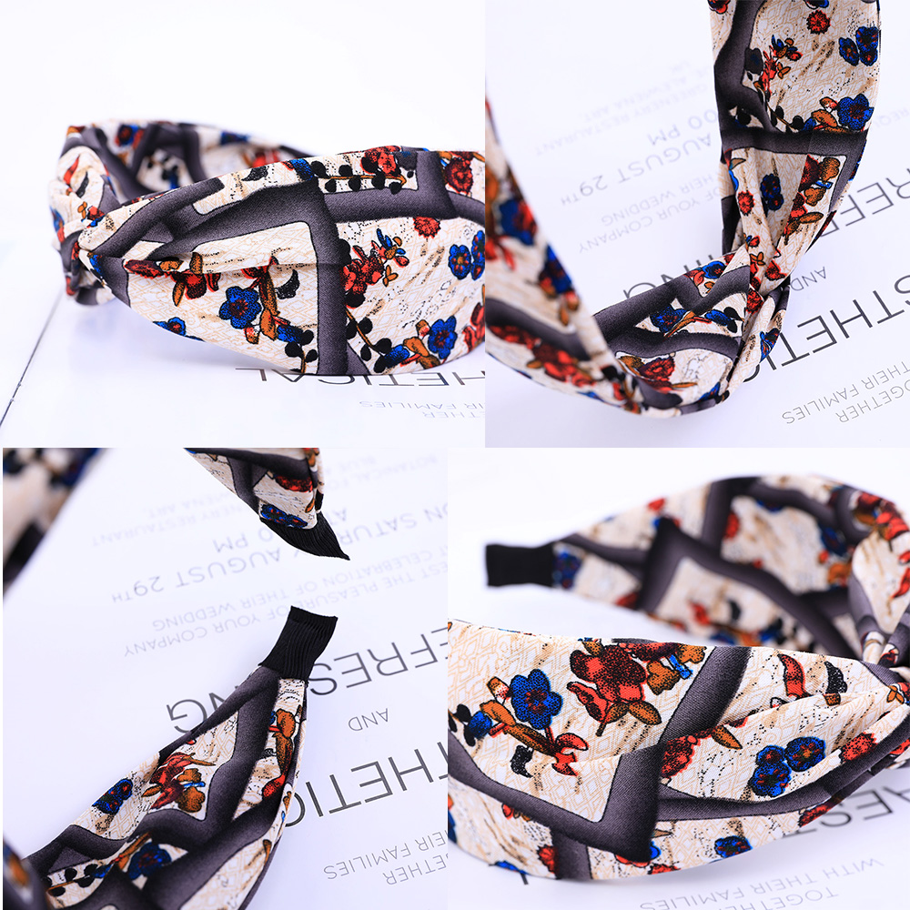 Druck Leopard Stirnband Breites Kreuz Frauen Haarband Elastische Schleife Haar Band Bands Lünette oben Knoten Mädchen Haar Zubehör