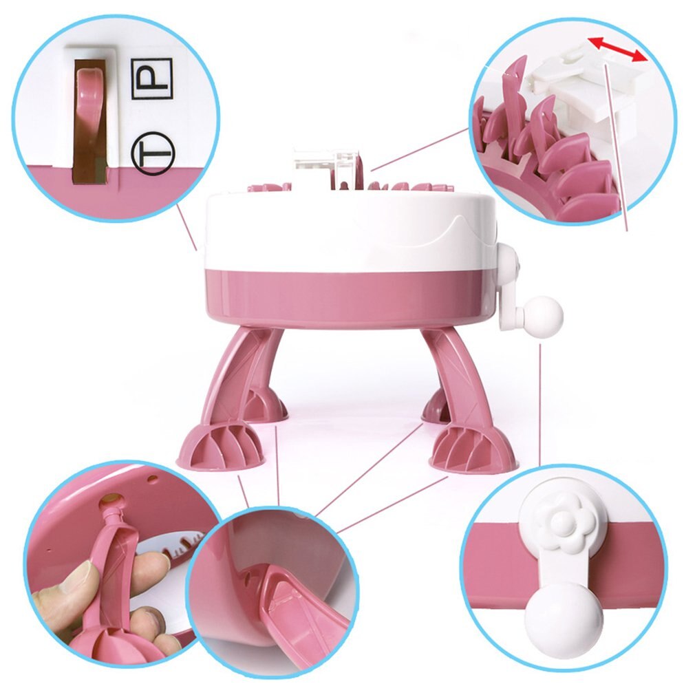 Bib-máquina de tejer con cilindro de estrella para niños, juguete de juego de rol, 22 agujas, cilindro, tejer lana