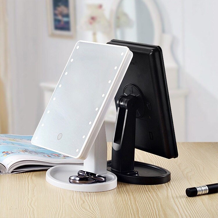 16/22 Mirrors 360 Degrees Rotation Makeup Mirror Adjustable Leds Lighted LED Touch Screen Portable Luminous Mirrors