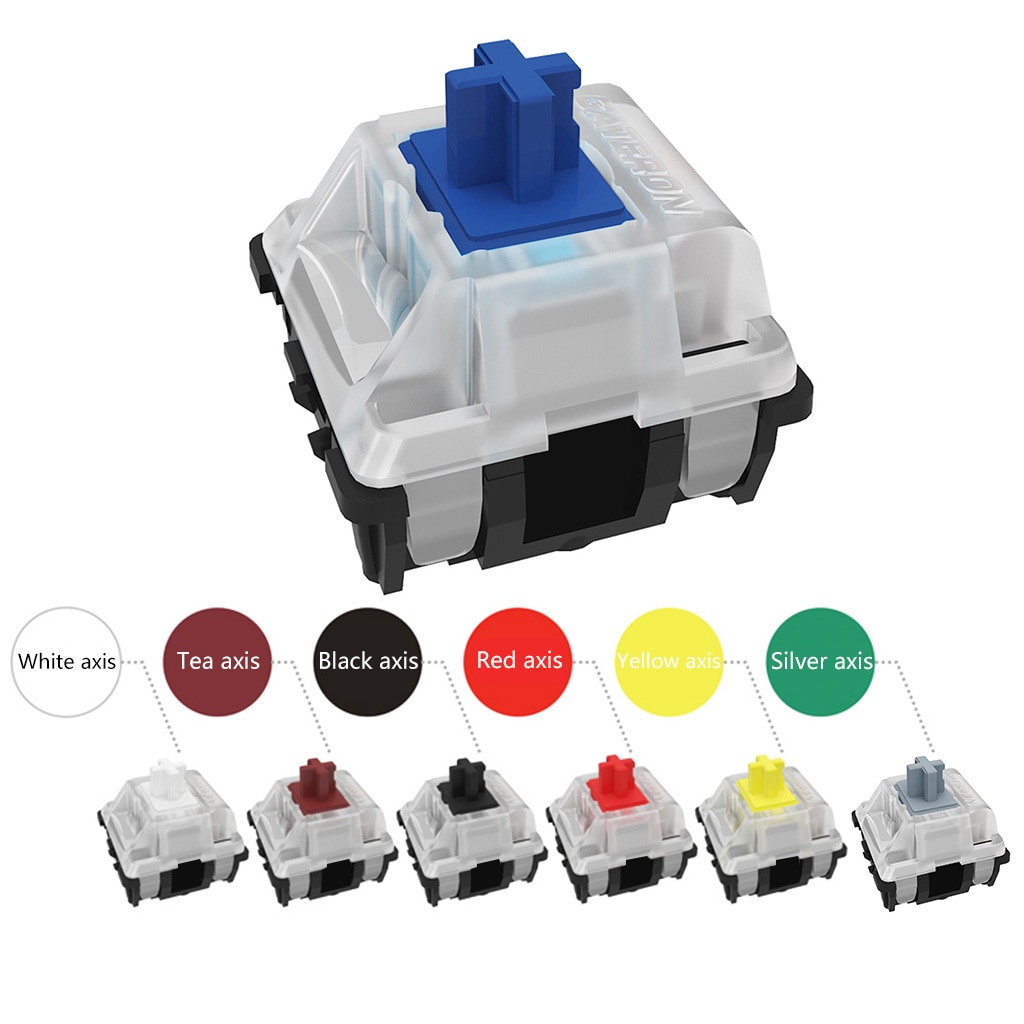 Gateron-interruptor óptico para reemplazar el Teclado mecánico, conmutador óptico GK61 SK64, azul, rojo, marrón, negro, amarillo, eje blanco