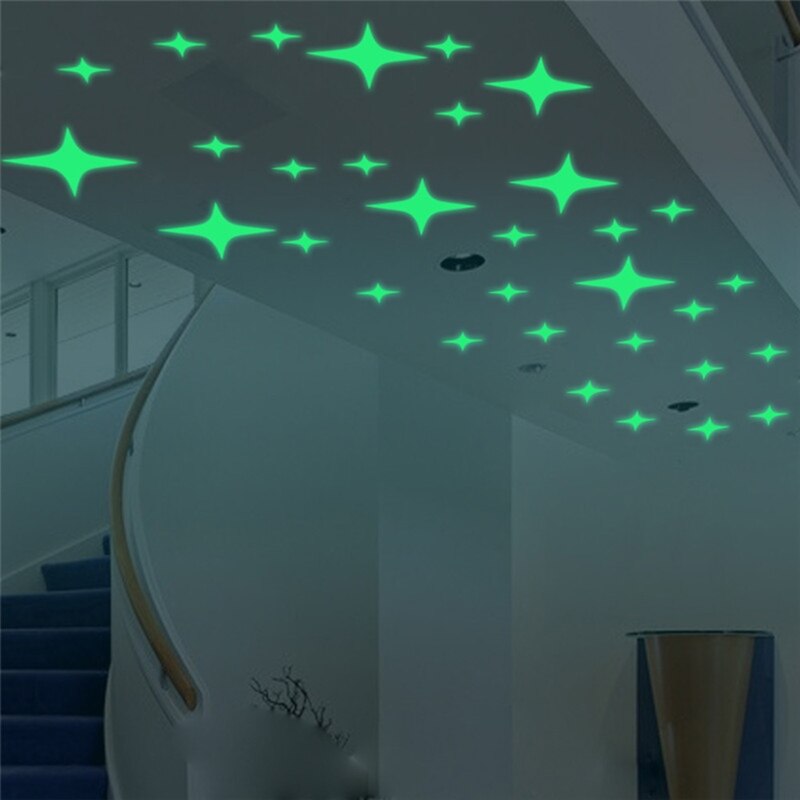 Creatieve Thuis Lichtgevende Star Muur Sticker Voor Woonkamer Slaapkamer