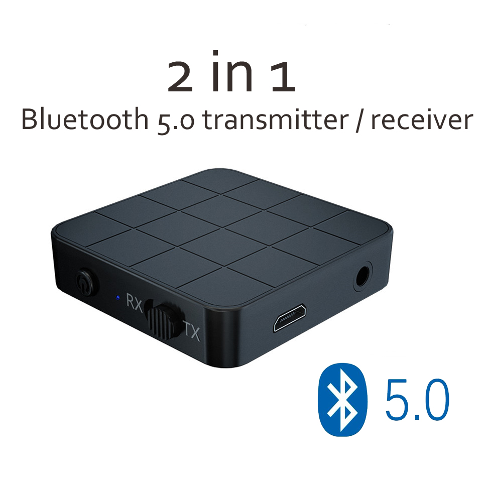 2 IN 1 Bluetooth Zender Ontvanger 3.5mm Draadloze Adapter Bluetooth 5.0 Stereo Audio Dongle Voor TV Auto/Home luidsprekers KN321