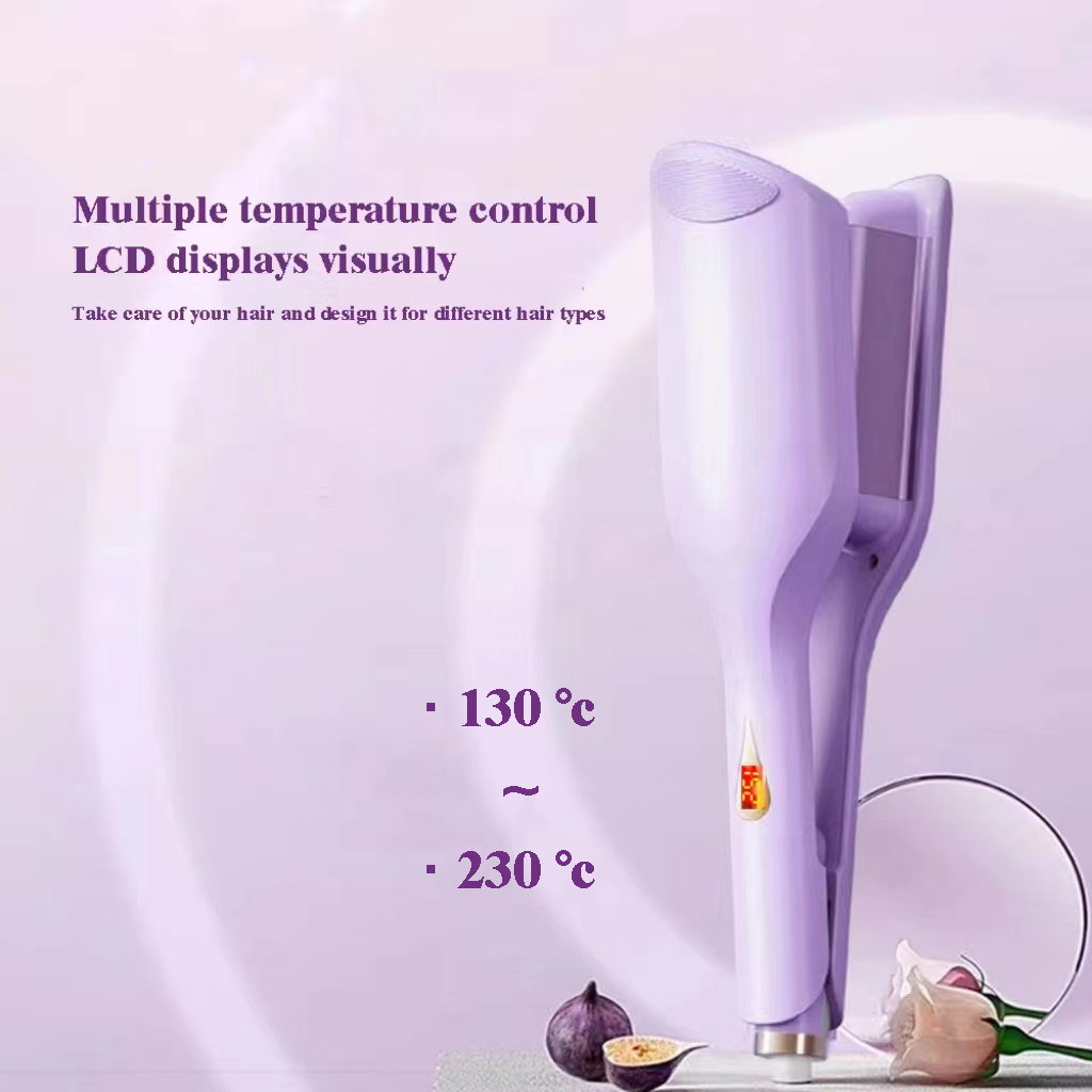 Fer à friser électrique en rouleau d'œufs à onde profonde de 36MM, outil de bouclage pour écran LCD, style longue durée, outils de baguette de styliste pour onduler français