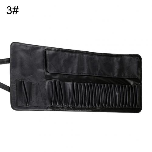 12/18/24pcs Makeup Brushes Set Cosmetics Brushes Bag Pouch Portable Handbag Bag Travel Pouch Make Up Brush Bags: Black 24 Slots