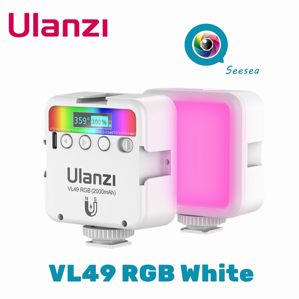 Ulanzi VL49 Mini RGB Video Licht Beleuchtung für Fotografie pavotube RGB LED Video Kamera Licht Vlog Füllen Licht Live: VL49 RGB Weiß