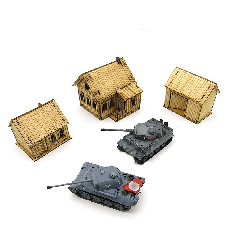 1: 72 World War II European Architecture Rural Farm Scene Wooden Assembly Model Decoration Handmade