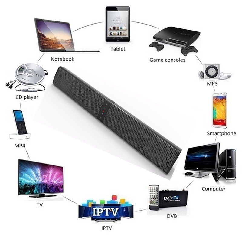 20W TV sound bar box Portable Bluetooth Speaker Wireless home theater system 3D HIFi Stereo Soundbar PC FM radio woofer Computer