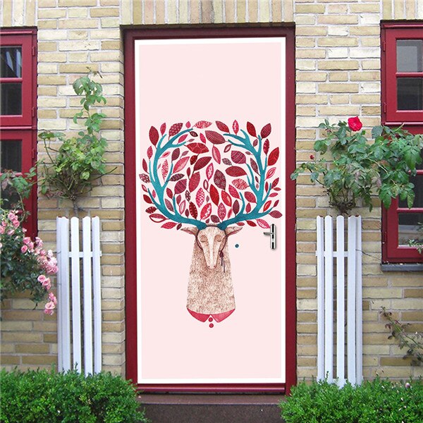 Europese Restaurant Deur Sticker Universele 3D PVC Behang DIY Waterdichte Muurschildering Sticker Voor Woonkamer Slaapkamer Home Decor: MT253-B