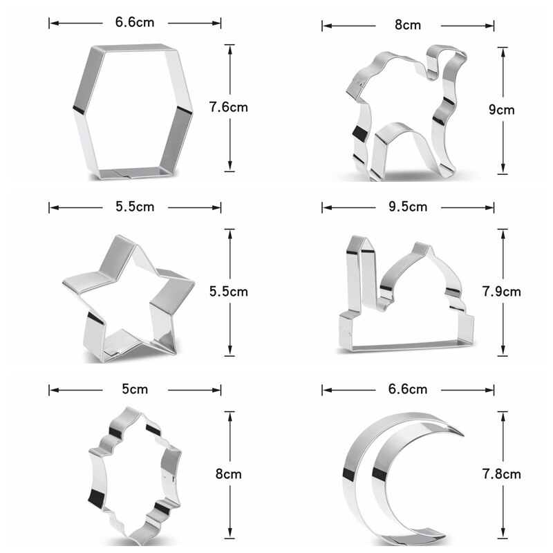 Ramadan Decoration Lantern Cookie Cutter EID MUBARAK Star Moon Lantern Camel Church Biscuit Mold Kareem Islamic Baking Supplies