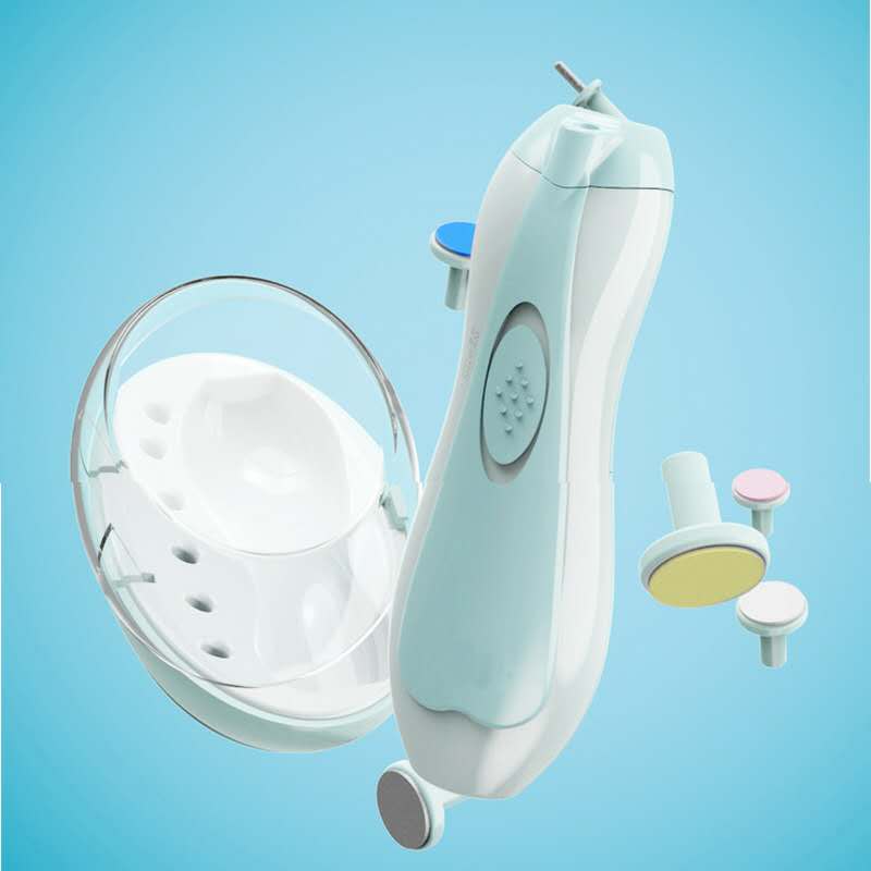 Electric Baby Nail Trimmer 6 Heads Set Baby Nail Grind Scissors Infant Newborn Baby Healthcare Silent Polish Tool Clipper