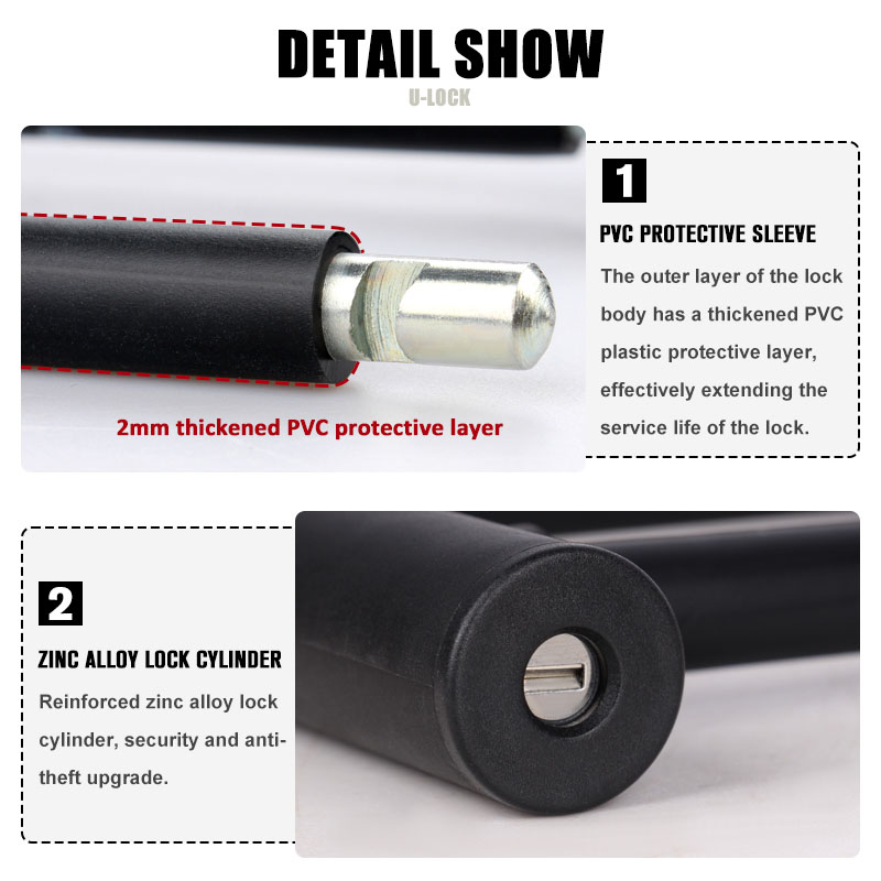Candado antirrobo para bicicleta y moto en forma de U, accesorios prácticos para montar, candado de seguridad reforzado con llave, candado antirrobo