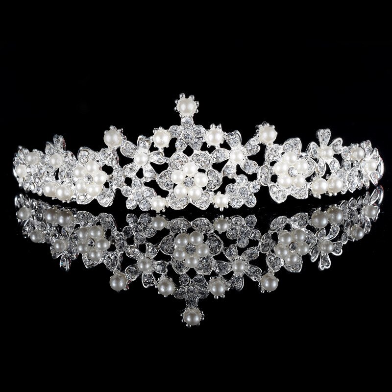 Noiva coroa tiara casamento jóias coroas de cristal faixa de cabelo prata cor ouro acessórios de cabelo da dama de honra bandana para o aniversário