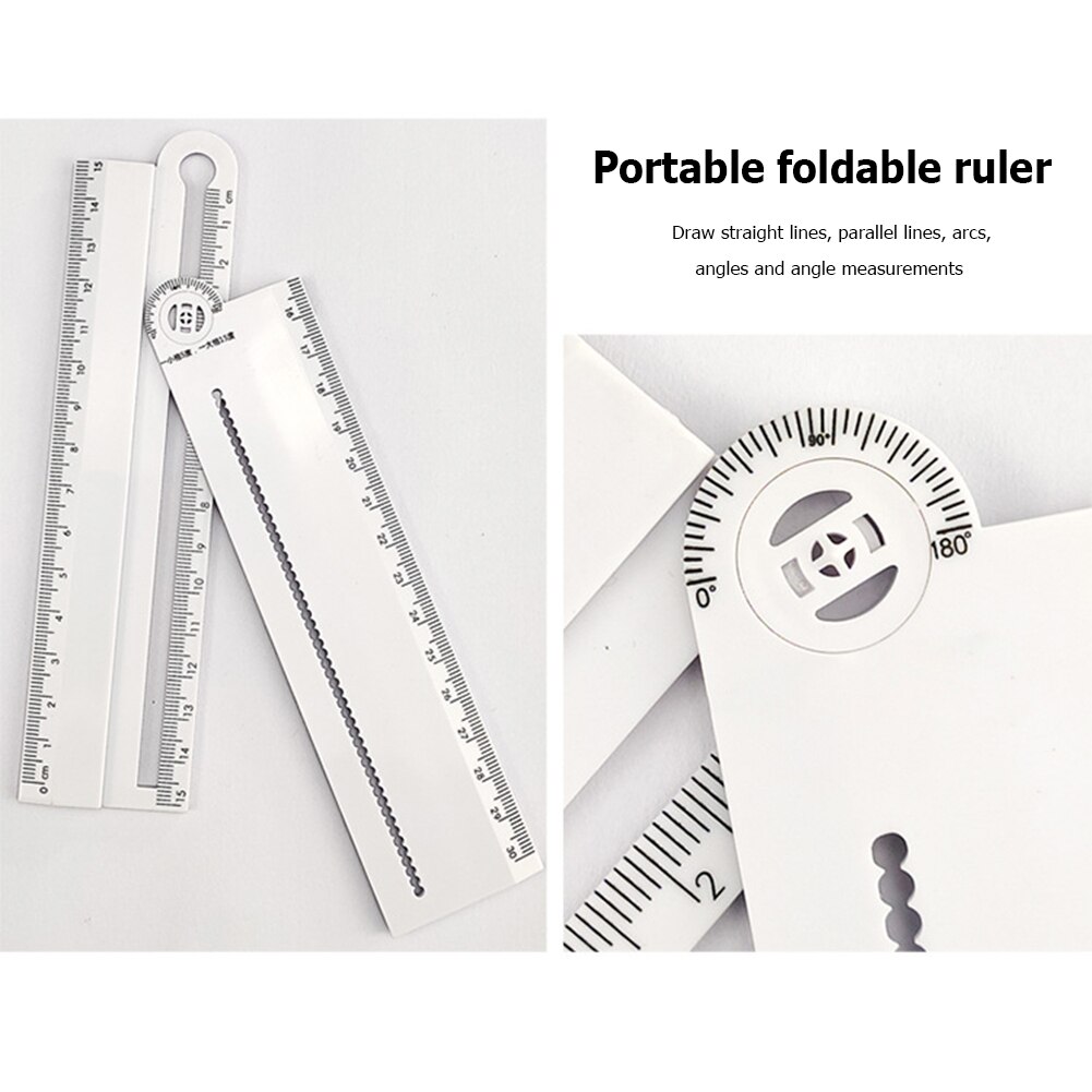 Multifunctional Folding Geometric Drawing Ruler Portable Mathematical Line Circular Drawing Geometry Measuring Drafting Tool