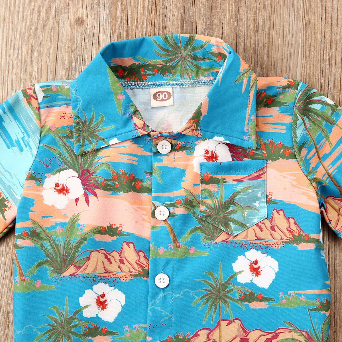 Style hawaïen enfants garçon plage chemises été impression chemise décontracté bouton manches courtes chemises vêtements de plage