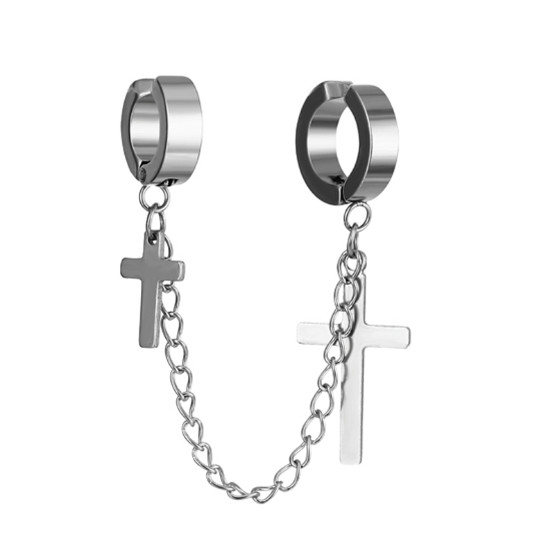 Boucles d'oreilles en alliage de Zinc pour hommes et femmes, 1 pièce, bijoux Cool, Vintage, rétro, chaîne en métal: Style E-1pcs