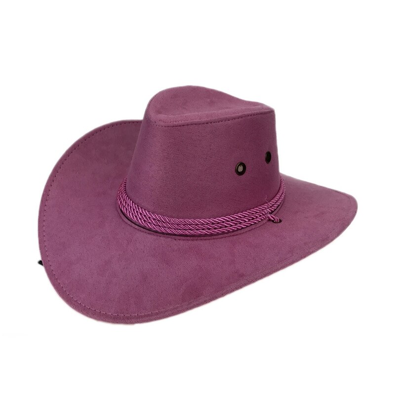 , nueva Unisex, sombrero de cowboy del Oeste, sombrero de turista sólido, sombrero ancho al aire libre, sombrero con visera de jazz, Gorras, al por mayor