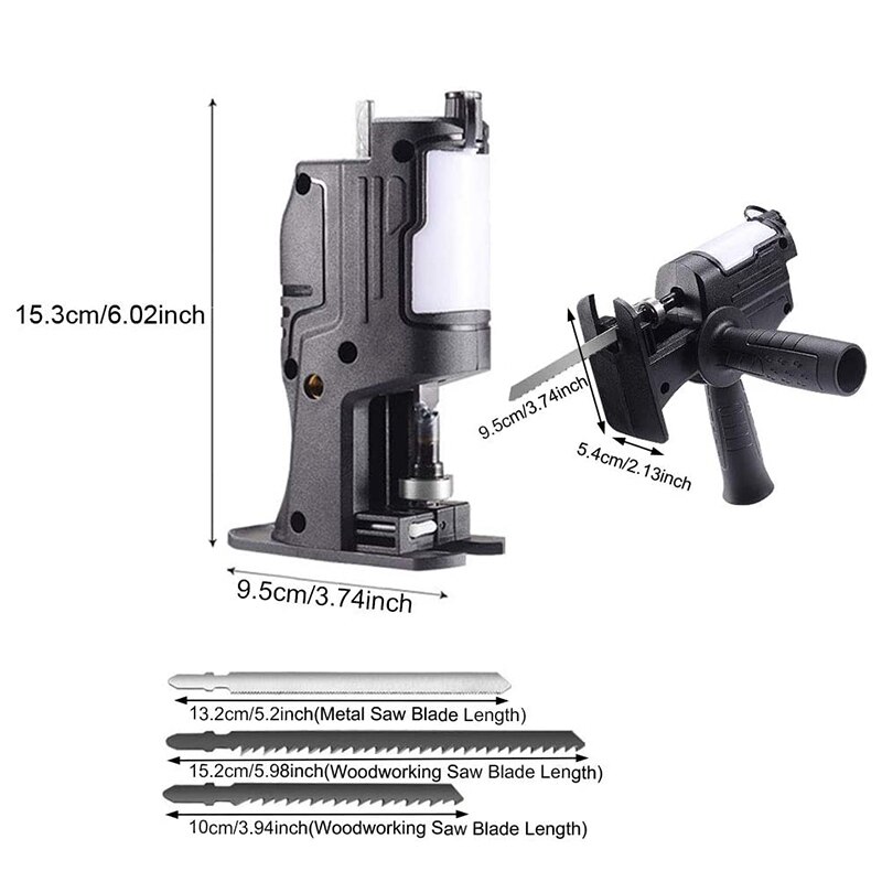 Reciprocating Saw Set Portable Multifunctional Electric Drill Chainsaw Safe Woodworking Tools for Wood and Metal Cutting