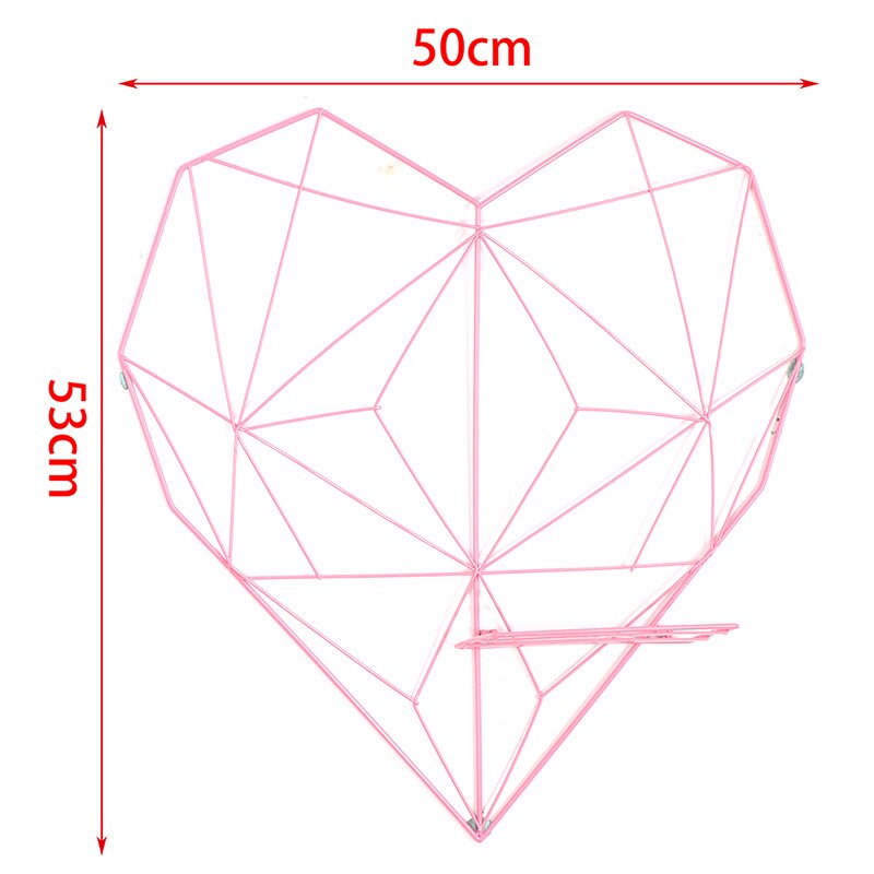 Estantes decorativos de hierro de estilo nórdico estante colgante de pared con forma de corazón para fotos, marco de postales, estante de almacenamiento para el hogar