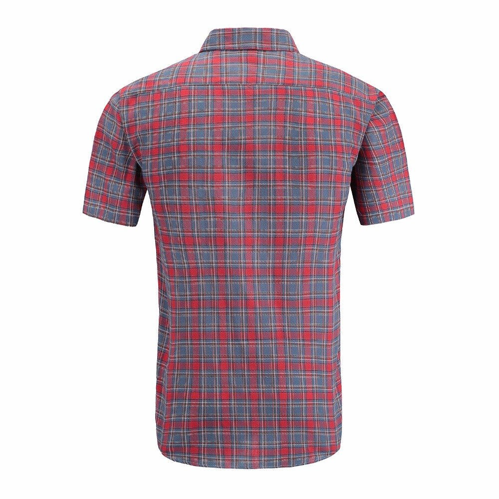 JeeToo – chemises à carreaux en coton pour hommes, , décontracté, Slim Fit, chemise à manches courtes, col rabattu, simple boutonnage, , été
