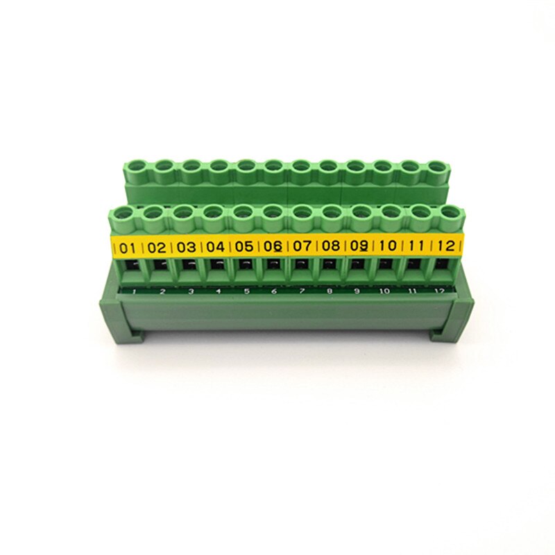 DIN Rail Mount 30A/300V 12 Position Screw Terminal Block Distribution Module.