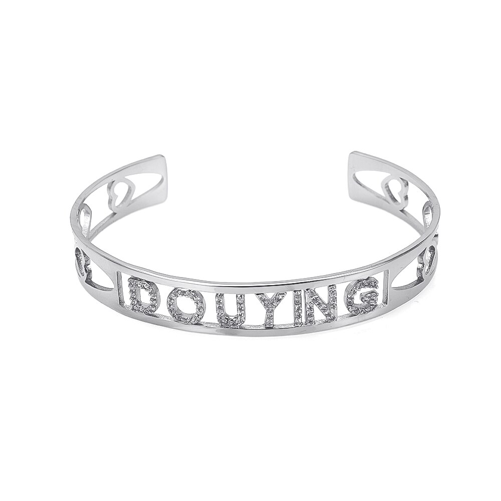 Lateefah Nach Name ID Bar Armband Gold Cubic Zirconl Initial Charme Armbänder Für Frauen Personalisieren Schmuck Besten Freunde