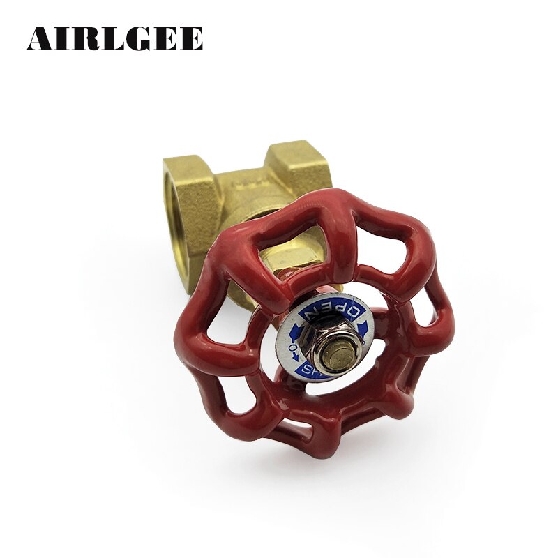 3/4 inch 25mm Diameter DN20 Brass Water Gate Valve Switch with Red Steel Handwheel