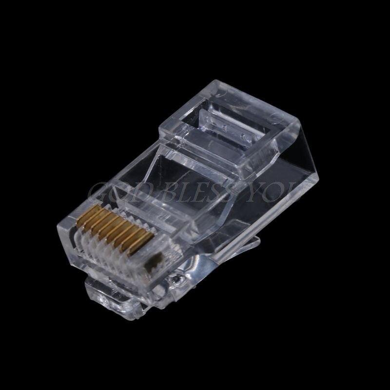 50 Pcs Vergulde RJ45 Netto Netwerk Kabels Modulaire Plug Cat5 CAT5e Connector 8P8C Utp Afgeschermde Modulaire Rj45 Plug Terminals