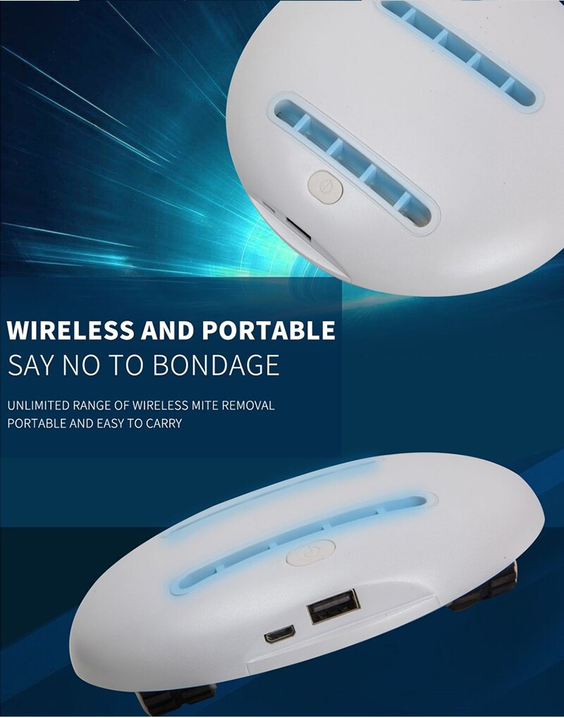 Mini Mite-removing Robot UV Intelligent Ultraviolet Disinfection And Sterilization Machine for Car Home Dining Table Bed Trave