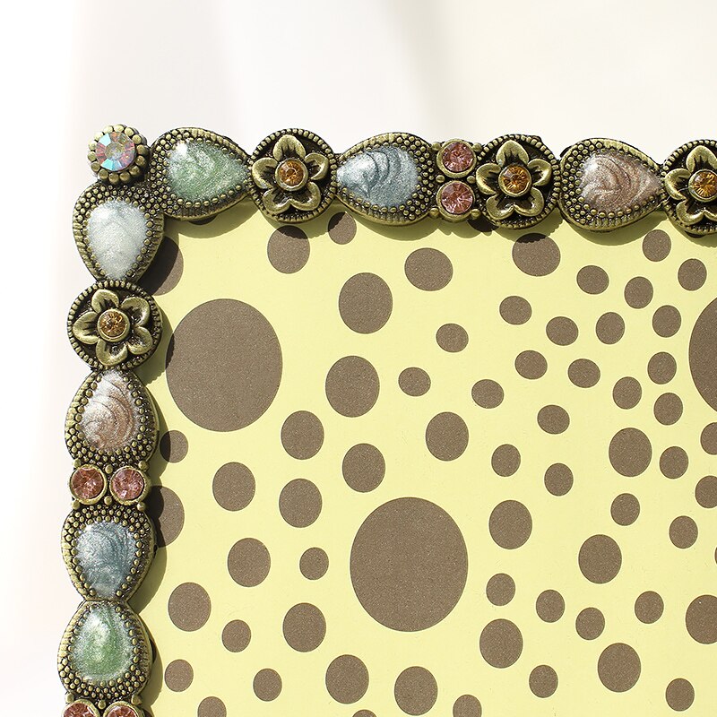 Painted Metal Diamond Photo Frame Wedding Photos Picture Frame European Style Luxurious Portrait Frame