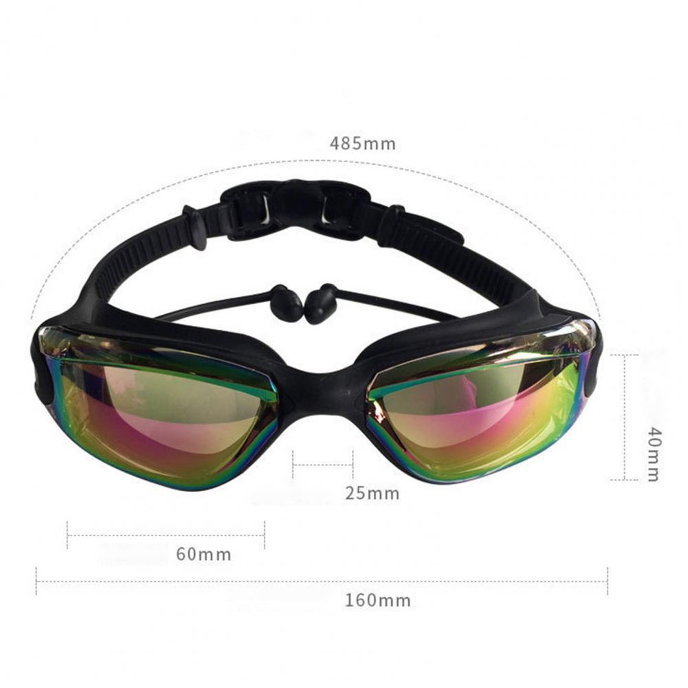 Zwembril Zwemmen Bril W/Oordopjes Neusklem Galvaniseren Waterdicht Wide Vision Swim Eyewear Очки Для Плавания Adluts