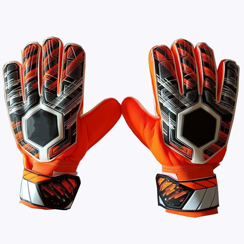 Barn/vuxen halkfria latex fotbollshandskar sport målvaktshandskar målvakt målvakt fotbollshandskar: Svart / M