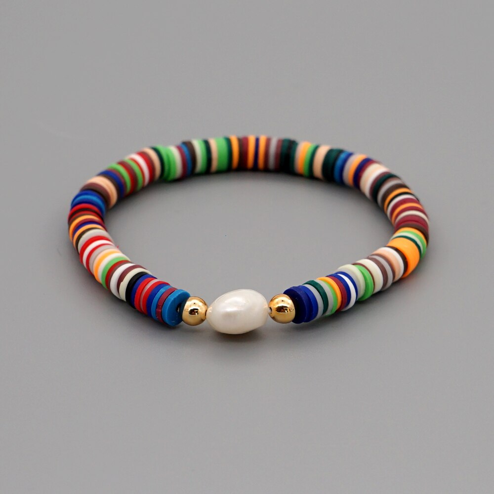 Go2 boho heishi kralen afrikaanse armbanden echte parel armband voor vrouwen boho string pulseira mujer zomer strand handgemaakte sieraden